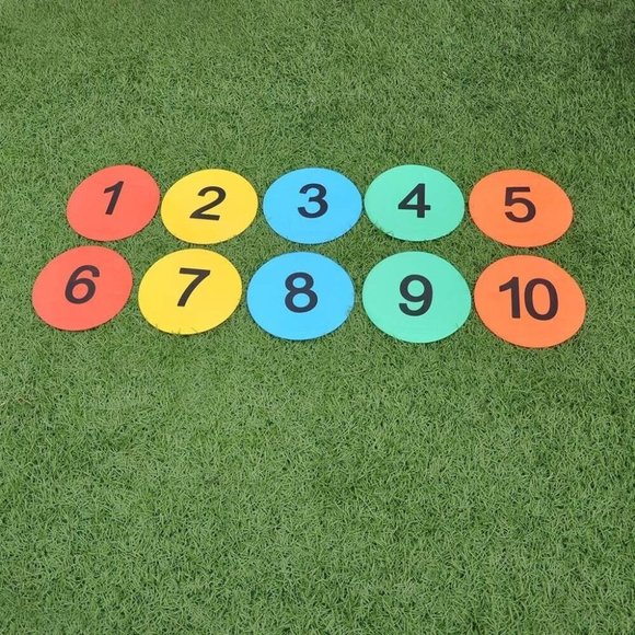 Eco Walker 8inch Numbered Floor Spot Markers Set of 5 1-10 - Picture 2 of 4